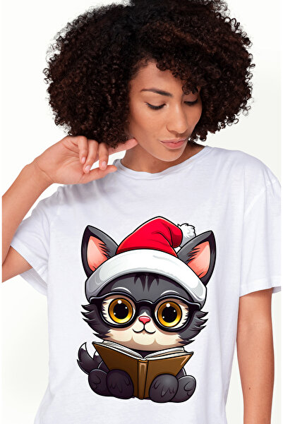 StoryGift Romania Tricou Femei cu o pisicuta care tine o carte deschisa, ilus...