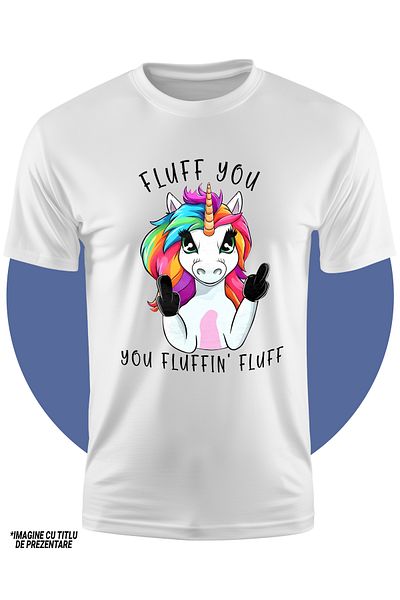 StoryGift Romania Tricou Copii Cu Un Unicorn Care Arata Semne Obscene Cu Mesajul "fluff You, You Fluffinf' F