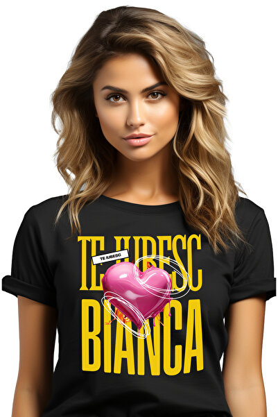 StoryGift Romania Tricou Femei Te Iubesc Bianca, Dragoste, Inima, Iubire, Sfa...