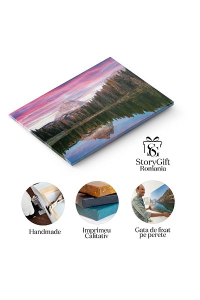 StoryGift Romania Tablou Canvas Priveliste Pictoreasca Cu Faimosul Lac Antorno Antorno, Dolomites, Italia, Peisaj