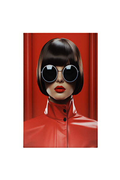 StoryGift Romania Tablou Canvas: Femeie Cu O Jacheta Rosie - Ochelari Rotunzi...