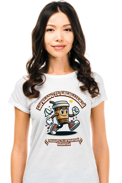 StoryGift Romania Tricou Femei pahar de cafea Espresso te energizeaza. Trezes...