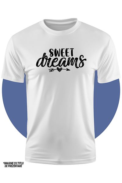 StoryGift Romania Tricou Copii Cu Inimioara Si Urare De Noapte Buna In Engleza "sweet Dreams" - Vise Dulci/p