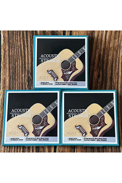 Choice 3 قطع من أوتار الجيتار الصوتي - من الفولاذ المقاوم للصدأ، ملفوفة بسبائ...