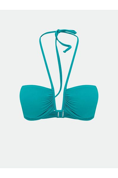 LC Waikiki Lcw Dream Green Women's Halter Neck Detailed Plain Bikini Top