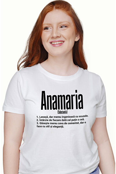 StoryGift Romania Tricou Femei Cu Numele Anamaria, si Mesaj Amuzant, Lenesa, ...