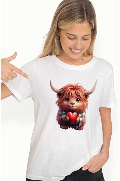 StoryGift Romania Tricou Femei cu un zimbru care tine o inima in brate, ilust...