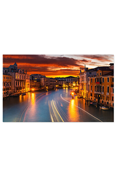 StoryGift Romania Tablou Canvas: Intre Caldura Si Intuneric - Venetia, Apus, Gondola