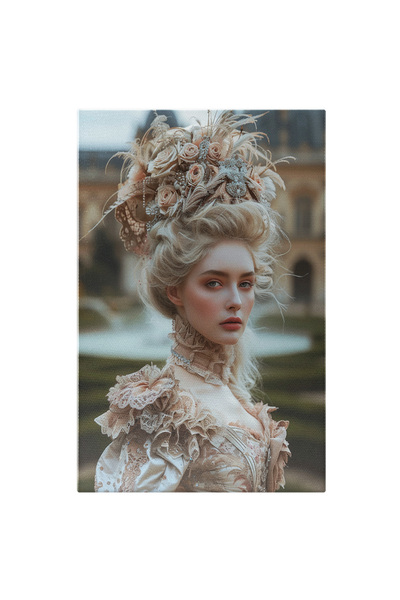 StoryGift Romania Tablou Canvas: Portret Femeie Cu Ten Și Păr Alb În Rochie E...