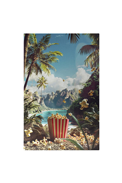 StoryGift Romania Tablou Canvas Poftă De Popcorn Și Priveliștea Uluitoare Din Colțul De Rai Tropical , Pictura Di
