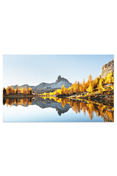 StoryGift Romania Tablou Canvas Vedere Pitoreasca La Lacul Federa In Timpul R...