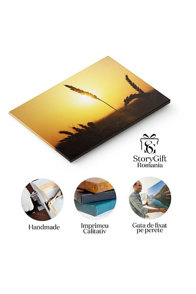 StoryGift Romania Tablou Canvas View Spice De Grau Coapte Pe Campul Aur, Spice, Paine, Recolta, Camp, Grau, Toamn