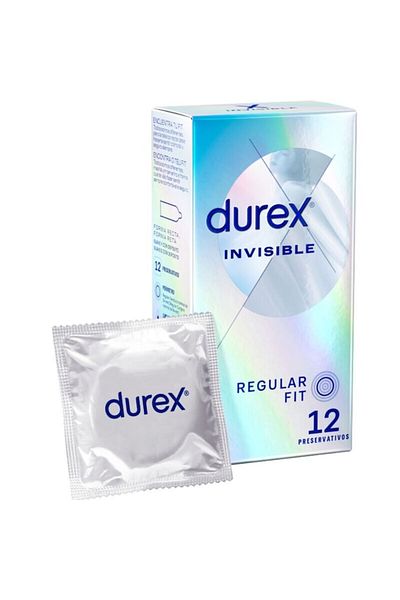 Durex Invisible Ultra Thin Condoms, Transparent, 54mm, Set of 12