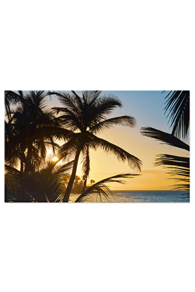StoryGift Romania Tablou Canvas - Rasarit La Plaja Palmierilor - Paradisul In...