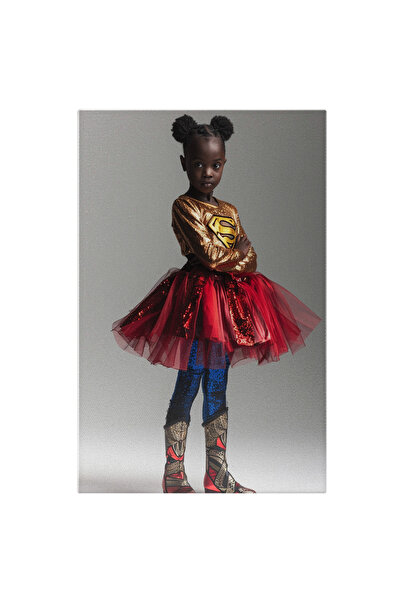 StoryGift Romania Tablou Canvas: Super Fetita De Culoare - Costumatie De Pers...