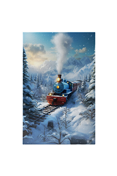 StoryGift Romania Tablou Canvas: Tren În Peisaj De Iarnă Și Zăpadă- Călătorii...