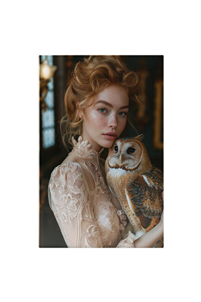 StoryGift Romania Tablou Canvas Doamna Cu Ochii Albastri Si Gene Lungi In Roc...