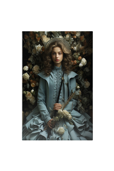 StoryGift Romania Tablou Canvas: Fotografie Cu O Fata Draguta Cu O Rochie Alb...