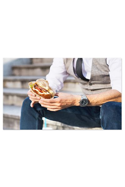 StoryGift Romania Tablou Canvas - Pauza De Lucru: Hamburger, Oameni, Fast Food, Business