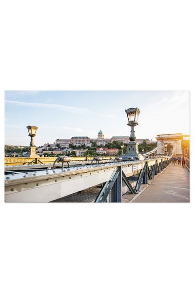 StoryGift Romania Tablou Canvas Vedere Urbana A Budapestei Podul Cu Lanturi, Arhitectura Urbana, Dunarea, Capital
