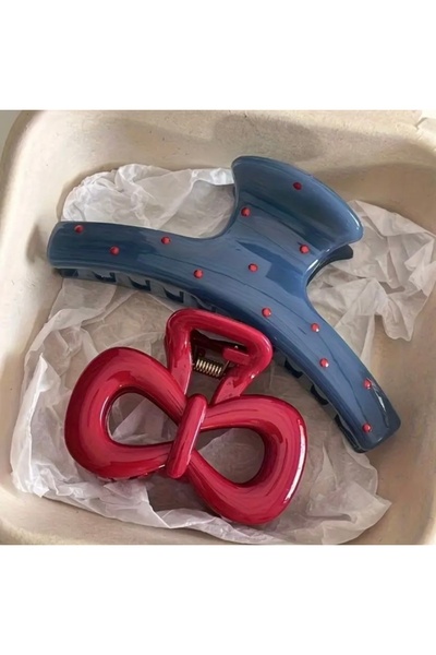 Accessories Vanilla Avenue 2 Синя и червена панделка с точки за ежедневна упо...