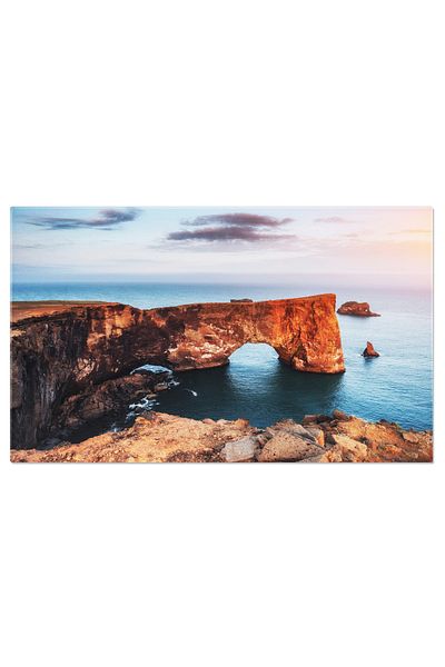 StoryGift Romania Tablou Canvas: Aventura Coastala In Islanda, Salbaticie Pe Stanci Si Peisaj Natural Dramatic