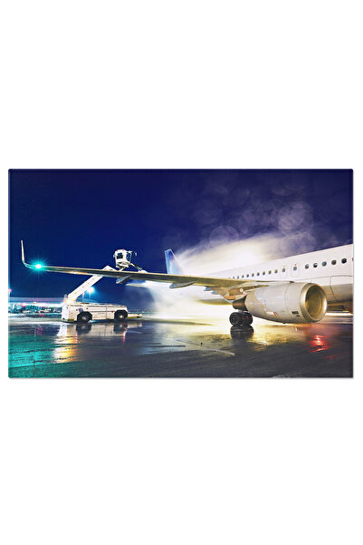 StoryGift Romania Tablou Canvas Dezghetarea Avionului In Iarna Aeroportului, ...