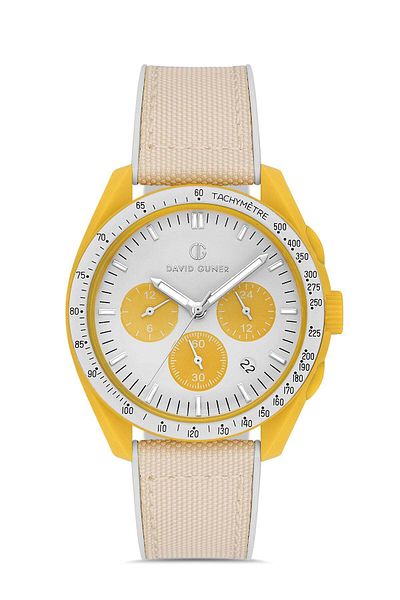 DAVID GUNER White Dial Polycarbonate Men's Wristwatch - Dg-8627Gd-Ae1
