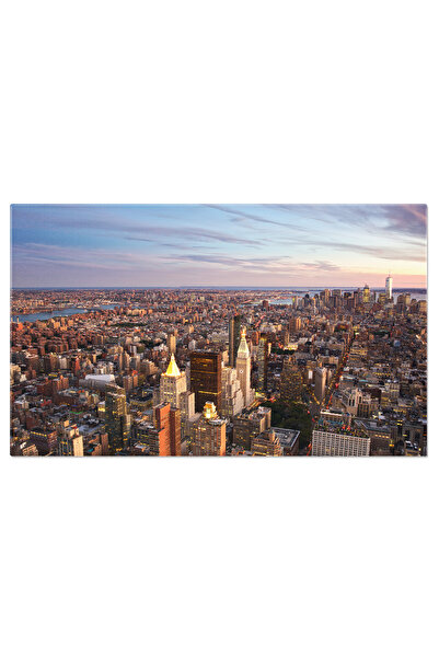 StoryGift Romania Tablou Canvas - Apus Peste New York City - Skyline Si Liber...