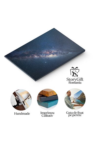 StoryGift Romania Tablou Canvas 120 x 80CM Calea Lactee si Peisajul Muntos la Rasarit Aventura, Asia, Thailand, STG