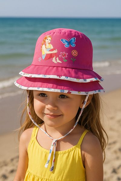 LAGRANZE Girl's 3-7 Years Old Printed Summer Cotton Children's Hat