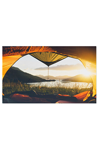 StoryGift Romania Tablou Canvas - Camping In Scotland: Munte, Lac, Natura, Li...