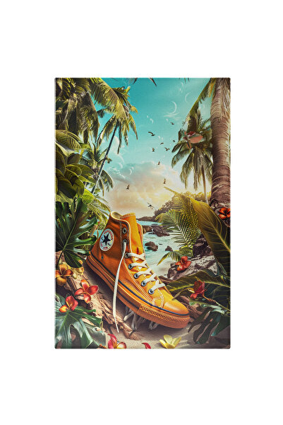 StoryGift Romania Tablou Canvas Converși Galbeni Pierduți Pe Plaja Pustie Nor...