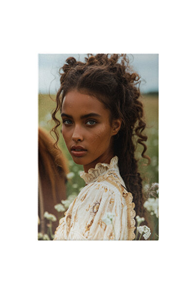 StoryGift Romania Tablou Canvas Creola Cu Parul Lung Saten Si Chip Sclipitor ...