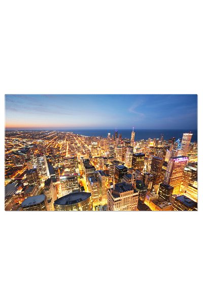 StoryGift Romania Tablou Canvas: Viziune Aeriana Asupra Orasului Chicago, Zgarnie-nori Si Centrul Orasului In Pri