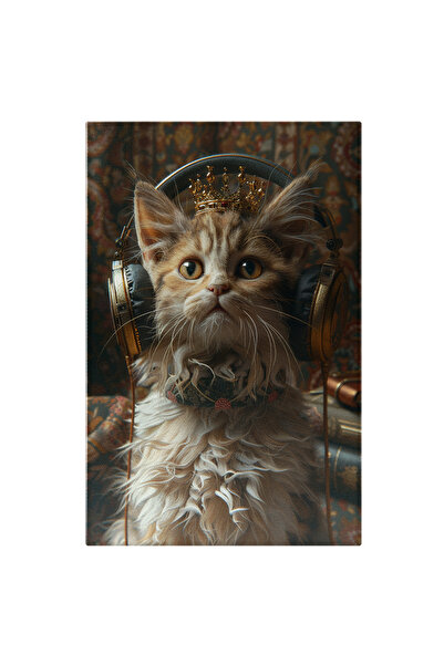 StoryGift Romania Tablou Canvas Pisica Printesa Cu Privire Curioasa Care Ascu...