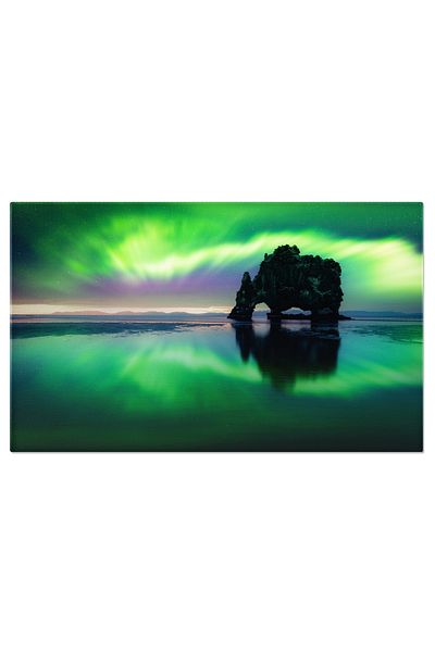 StoryGift Romania Tablou Canvas Cu Hvítserkur, Islanda - Stanca Basaltica In Apa Oceanului In Marea Scazuta