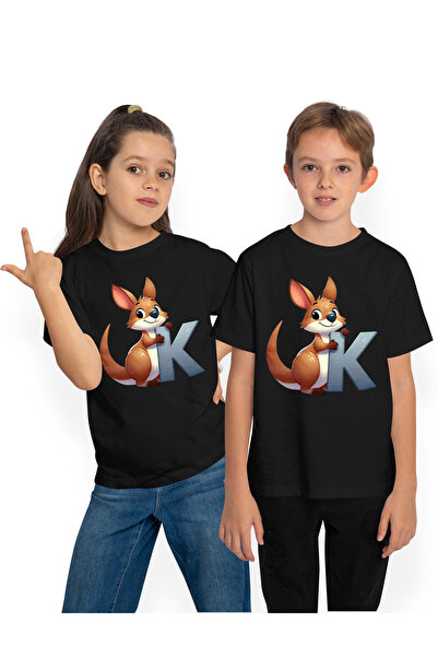 StoryGift Romania Tricou Copii Cu Un Cangur Cu Litera "k", Ilustratie, Pentru...