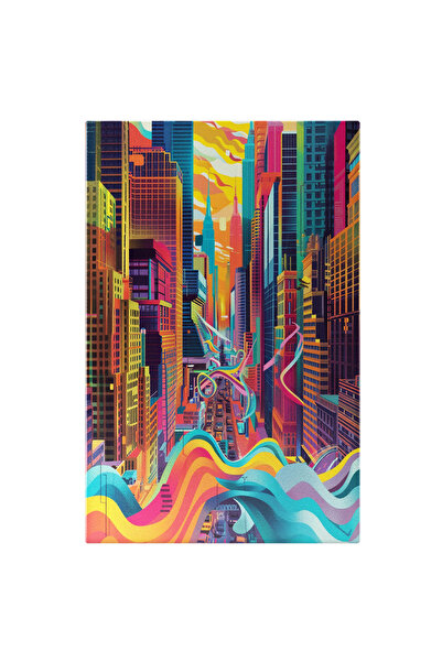 StoryGift Romania Tablou Canvas Cladiri Inalte Pline De Culori Intr-un Oras C...