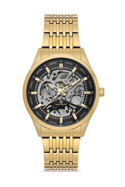 DAVID GUNER Sarı Kaplamalı Beyaz Kadranlı Erkek Kol Saati Dg-8505ga-b2