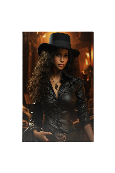 StoryGift Romania Tablou Canvas: Portret Feminin Imbracat In Costum De Piele ...