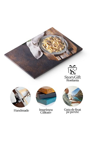 StoryGift Romania Tablou Canvas - Culinara Italiana - Paste Fettuccine Alfredo