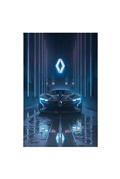 StoryGift Romania Tablou Canvas Masina Sport Marca Renault Stralucitoare Pe O...