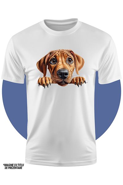 StoryGift Romania Tricou Copii Cu Un Catel Maro Tristut, Ilustratie, Putin Speriat, Fricos, Pentru Iubitorii