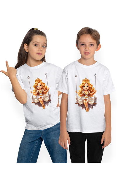 StoryGift Romania Tricou Copii Cu O Printesa Care Se Da In Leagan, Frumusica,...