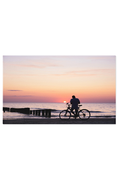 StoryGift Romania Tablou Canvas - Plimbare Cu Bicicleta La Mare In Apus De Soare