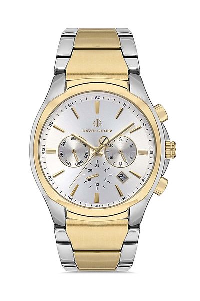DAVID GUNER Yellow White Coated White Dial Men's Wristwatch Dg-8395Ga-D1