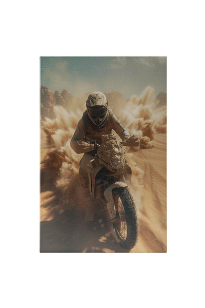StoryGift Romania Tablou Canvas: Motociclistul Deșertului Înghițit De Furtuna...