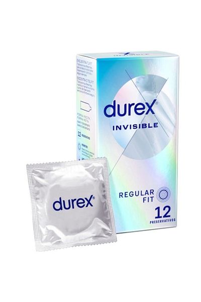 Durex Invisible Ultra Thin Condoms, Transparent, 54mm, Set of 12