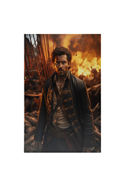 StoryGift Romania Tablou Canvas: Soldat Medieval Barbat Care Lupta Ranit In F...